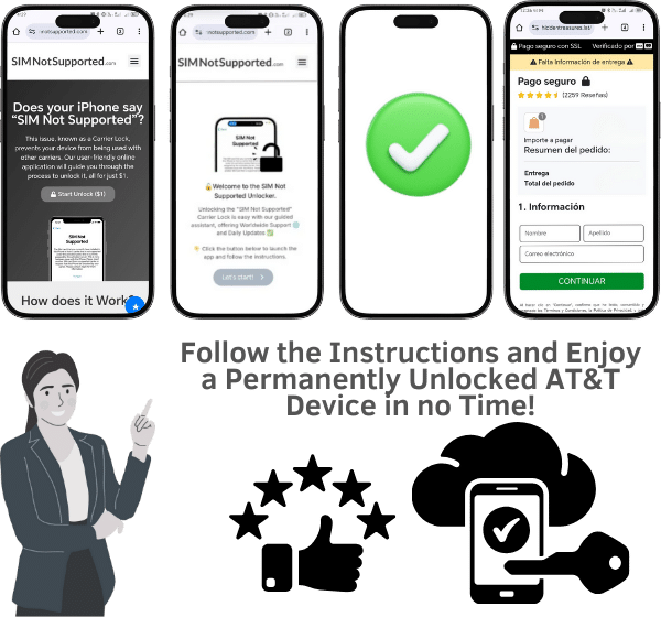 How does SIMNotSupported's ATT Online Unlocking Service work?
