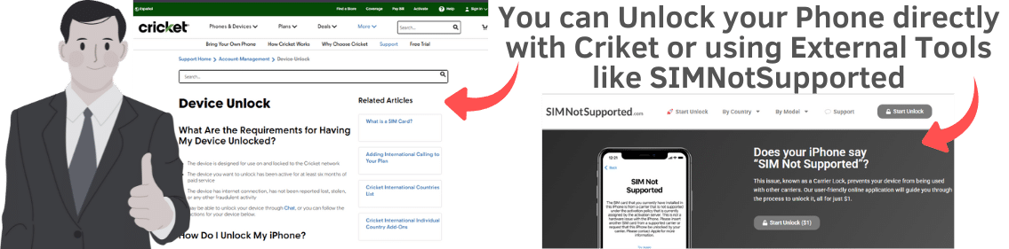 How can I unlock a Phone from Cricket to use any SIM from any Network