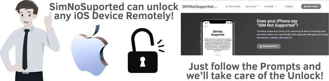 How does the SIMNotSupported Unlock Process work